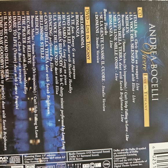 Andrea bocelli live in Tuscany two package CD. Brand new - Picture 4 of 4